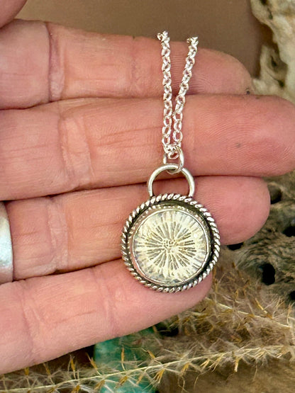 Coral Fossil Sterling Silver Necklace - Taylor Made Silver