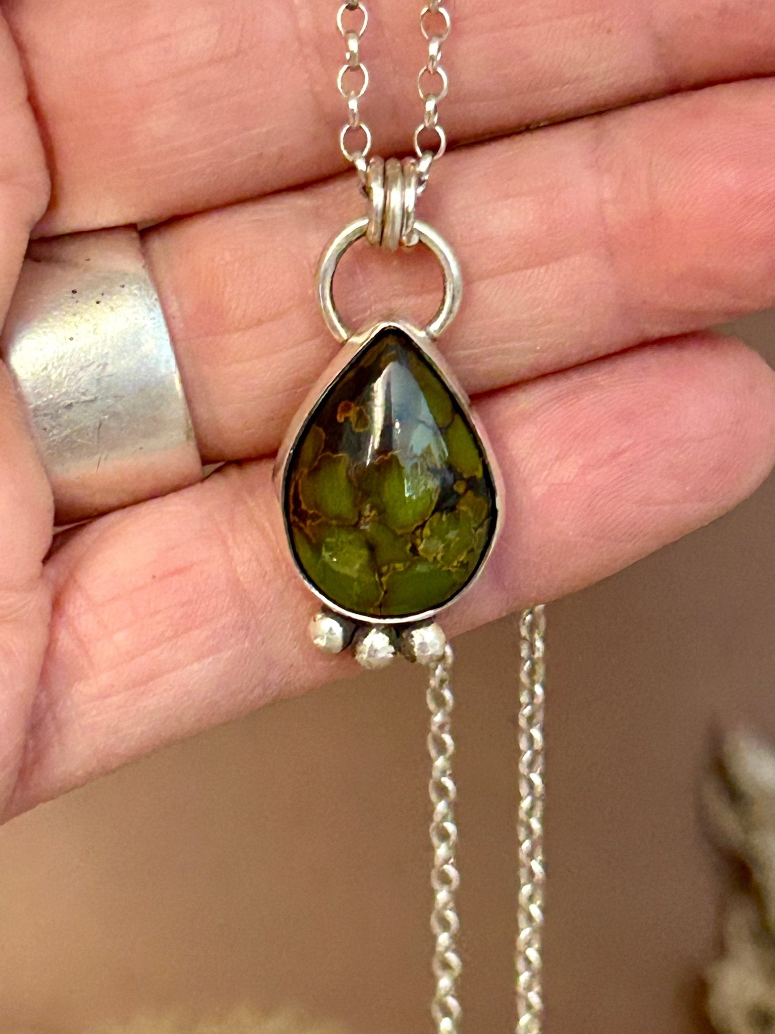 Everyday Hubei Turquoise Sterling Silver Necklace. - Taylor Made Silver