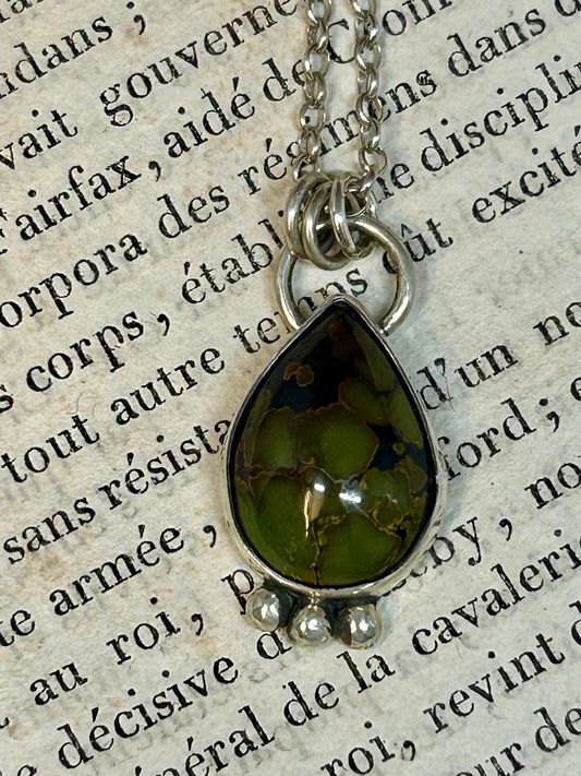 Everyday Hubei Turquoise Sterling Silver Necklace. - Taylor Made Silver