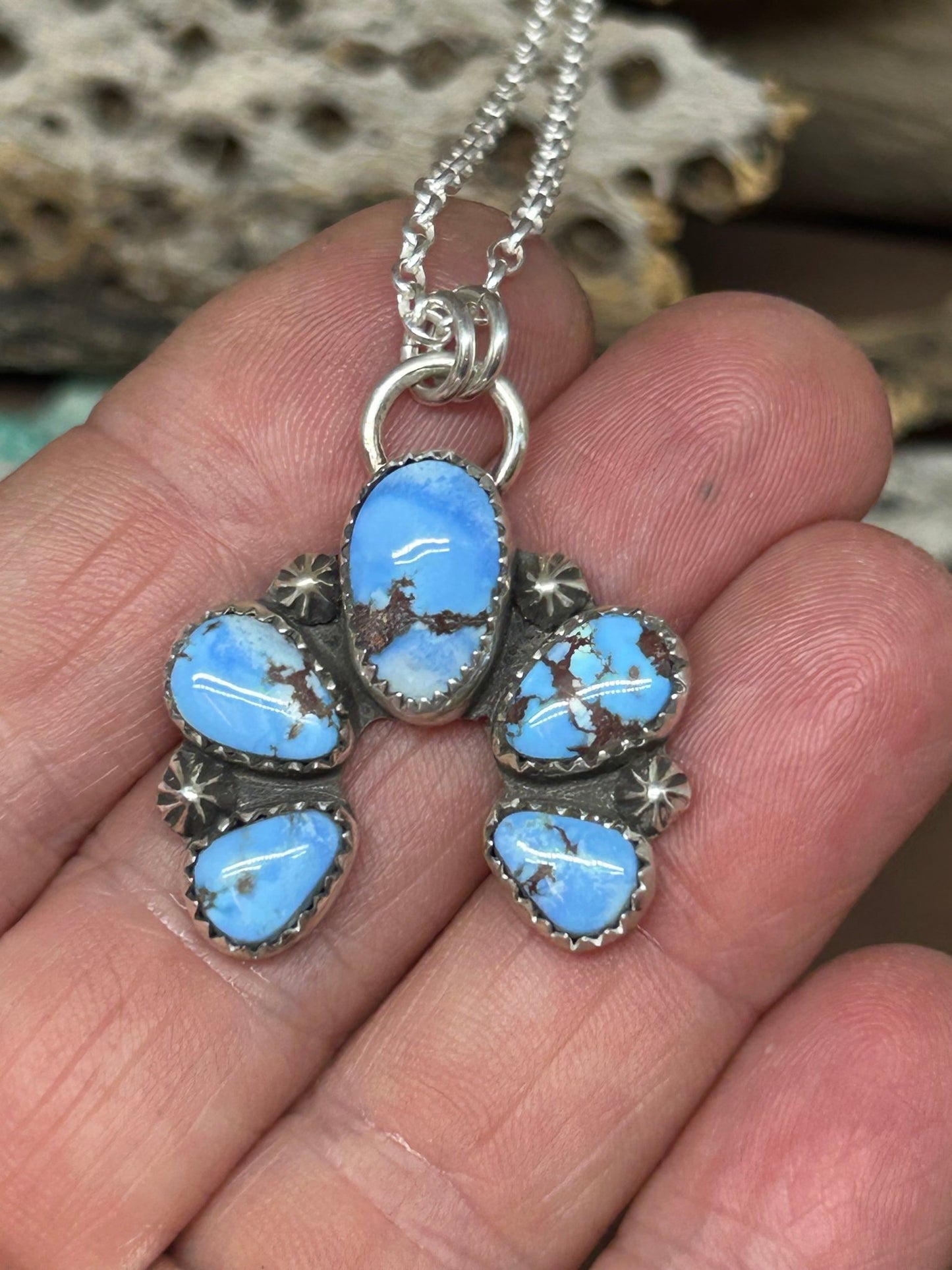 Golden Hills Turquoise Naja Necklace - Taylor Made Silver