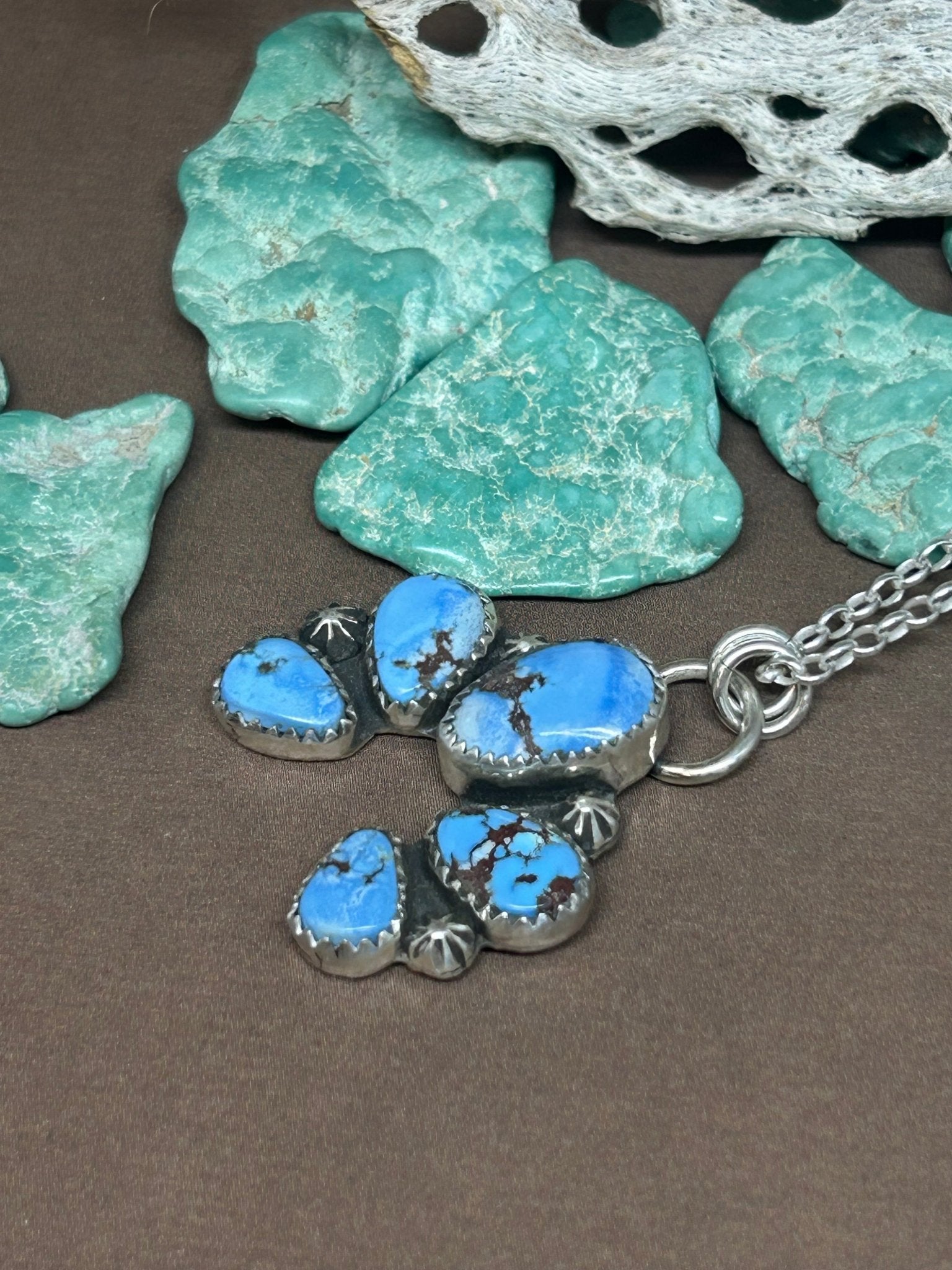Golden Hills Turquoise Naja Necklace - Taylor Made Silver