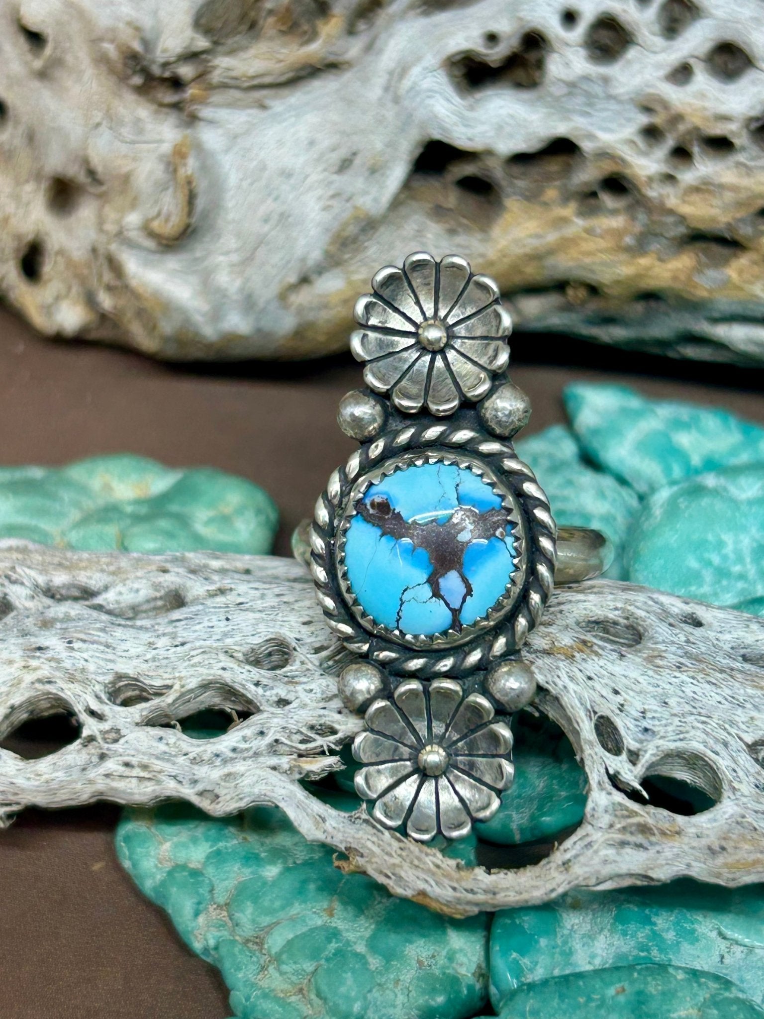 Golden Hills Turquoise Ring Size 8 - Taylor Made Silver