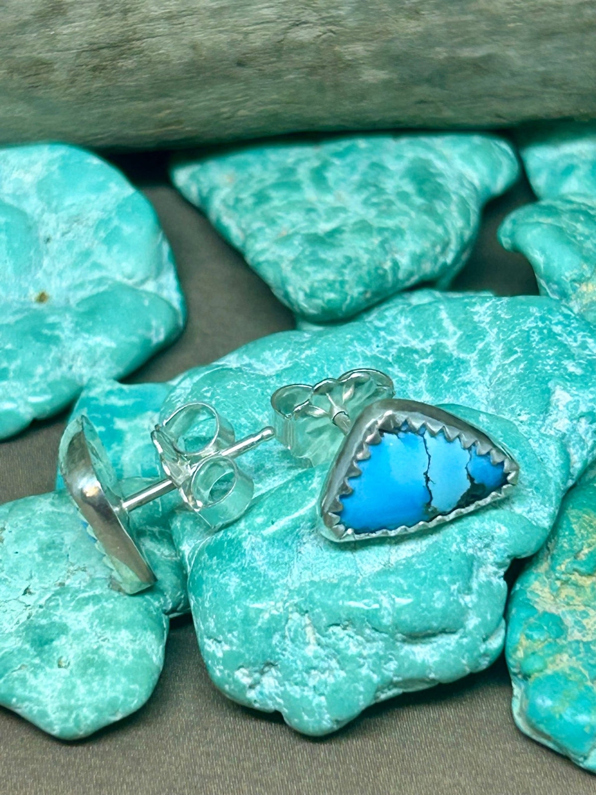 Golden Hills Turquoise Sterling Silver Studs Triangle - Taylor Made Silver