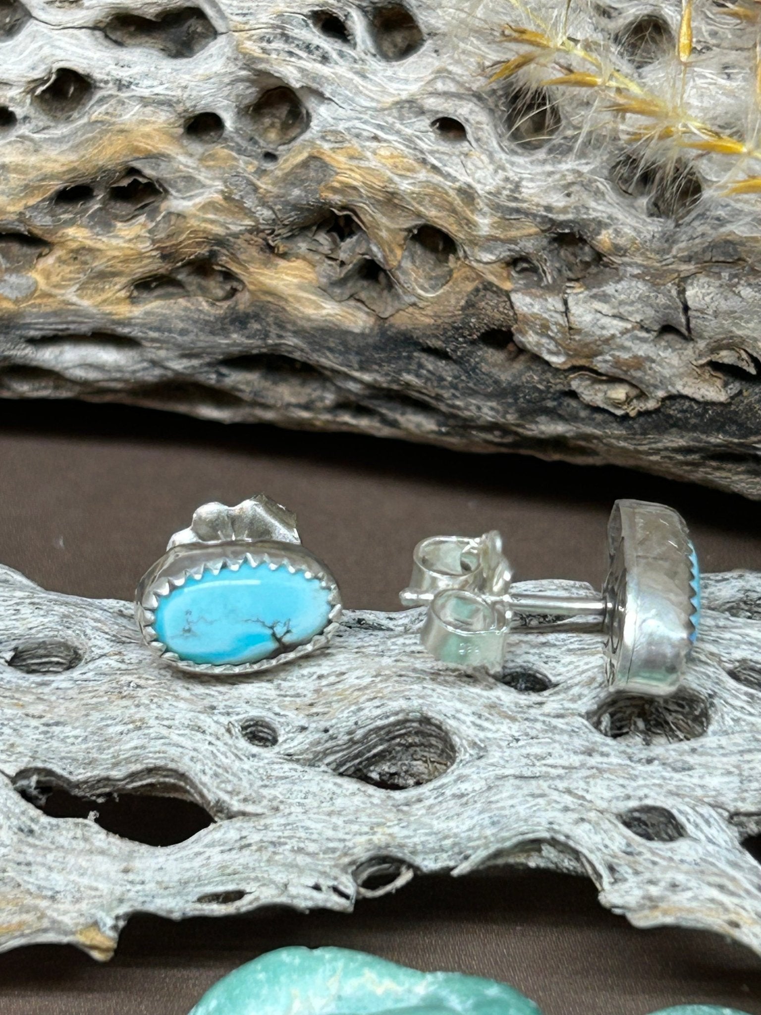 Golden Hills Turquoise Stud Earrings - Taylor Made Silver