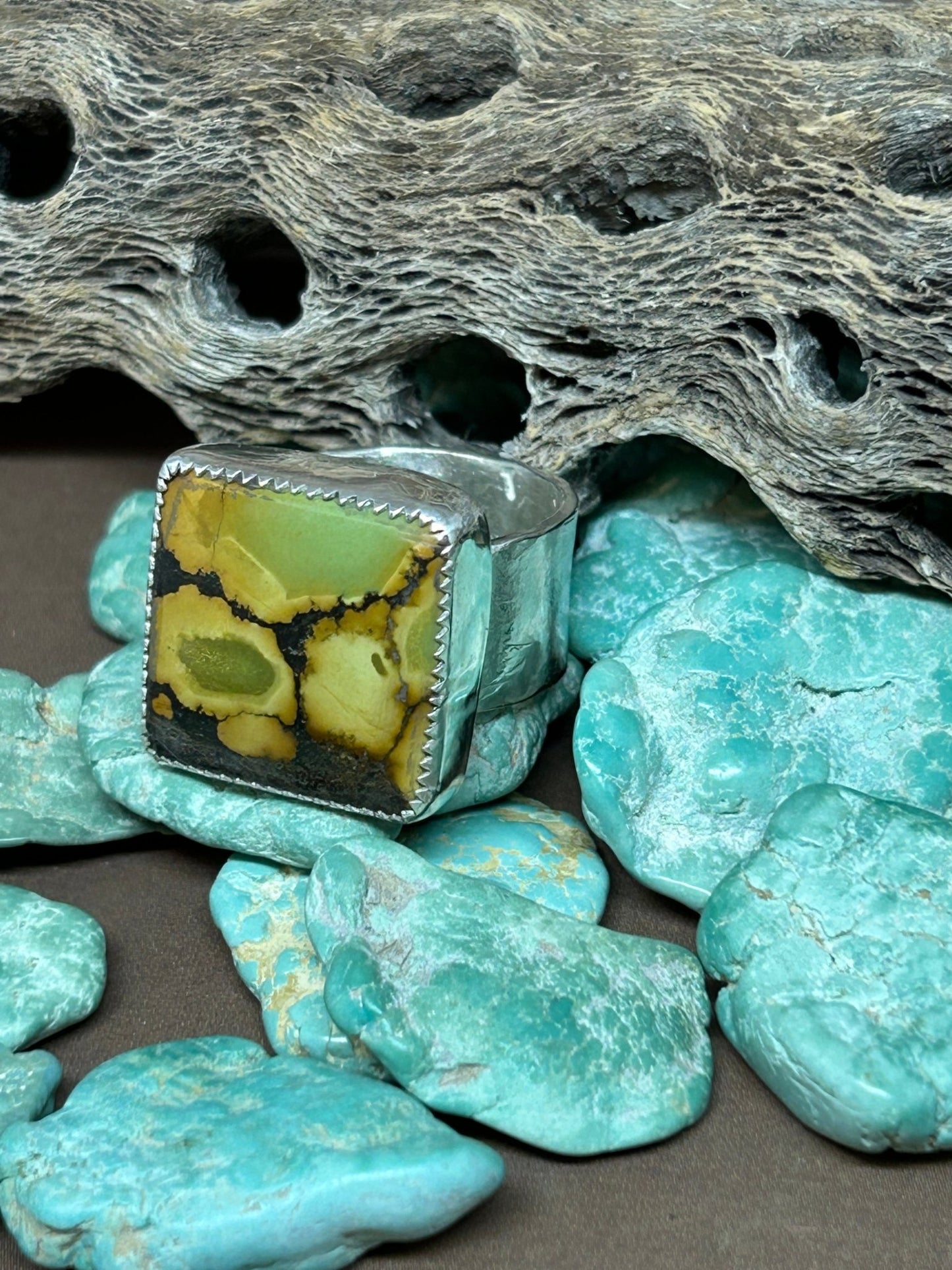 Hubei Polychrome Turquoise Ring - Taylor Made Silver