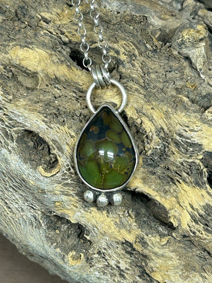 Hubei Turquoise Sterling Silver Necklace. - Taylor Made Silver
