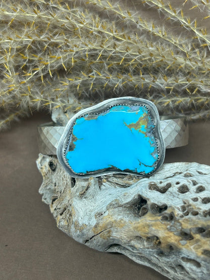 Kingman Turquoise Slab Sterling Silver Bracelet - Taylor Made Silver