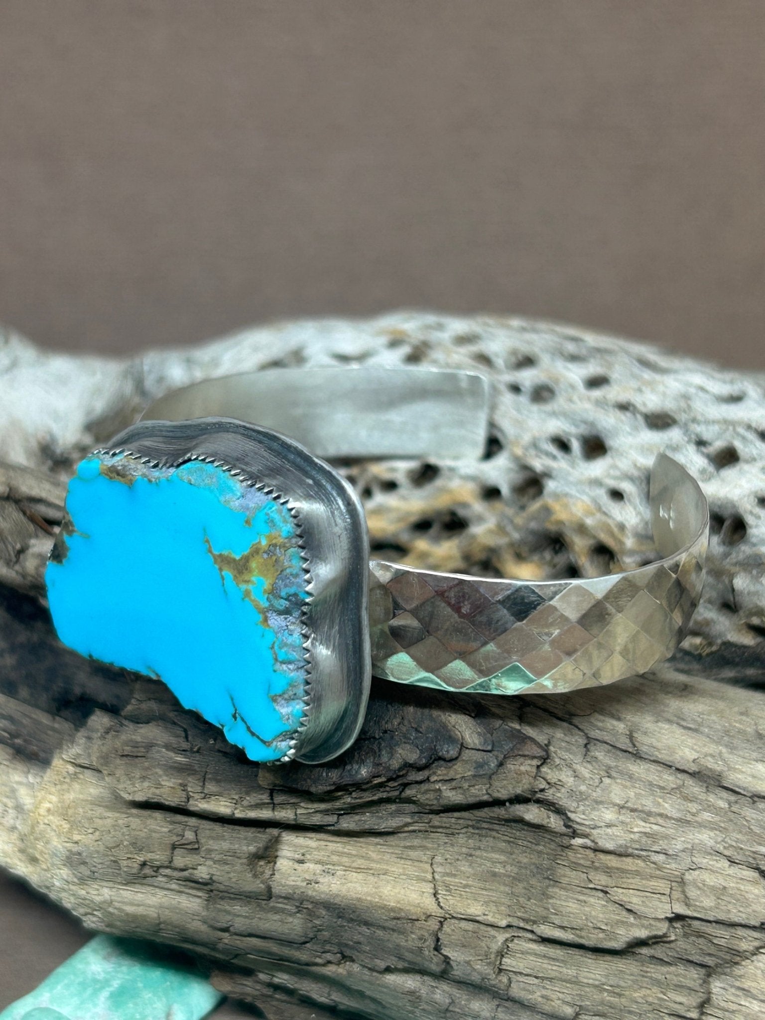 Kingman Turquoise Slab Sterling Silver Bracelet - Taylor Made Silver