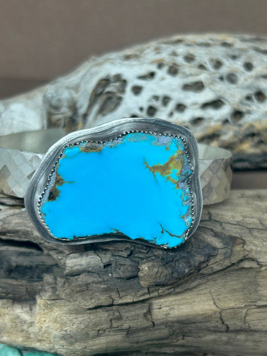 Kingman Turquoise Slab Sterling Silver Bracelet - Taylor Made Silver