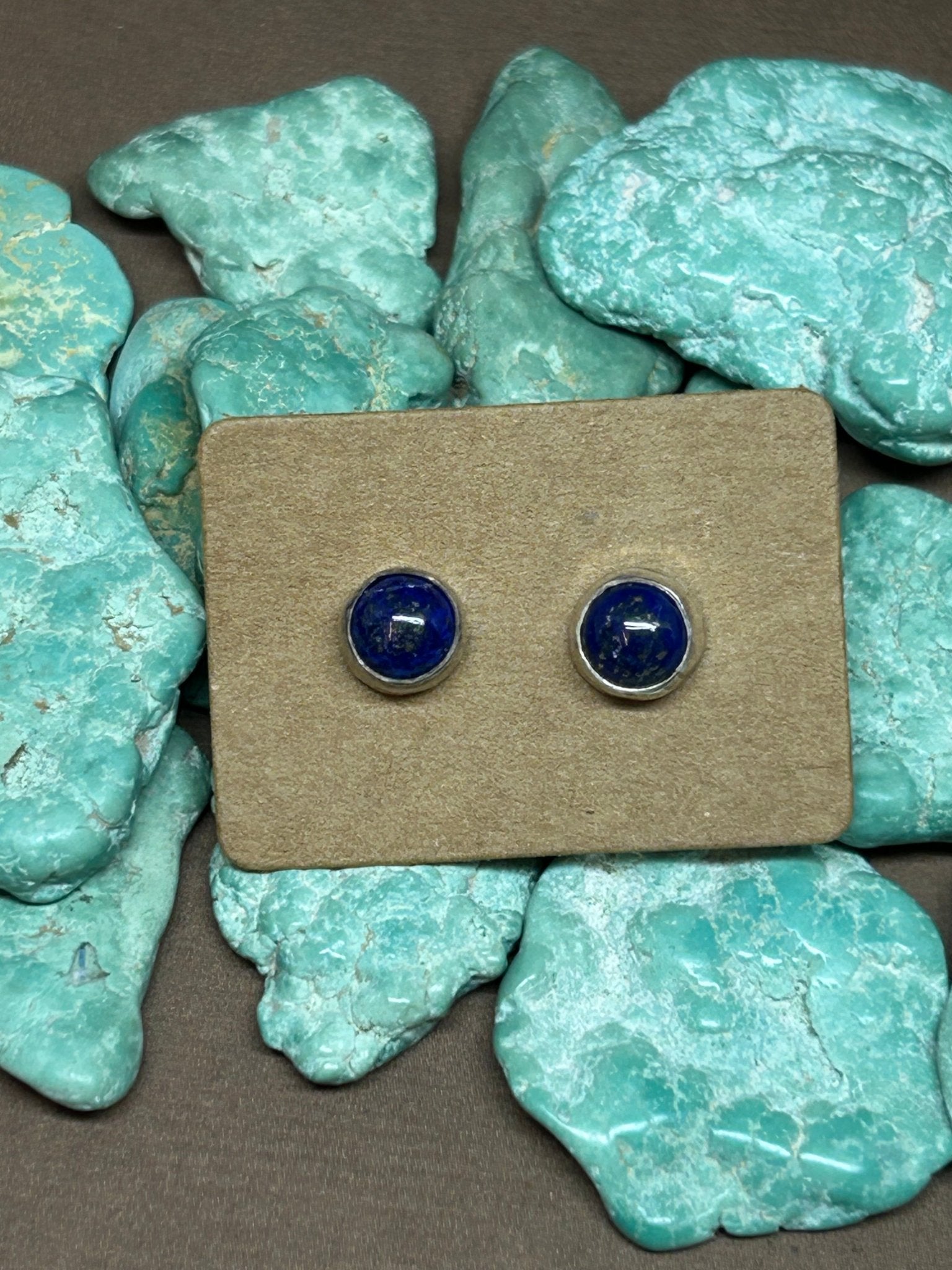 Lapis Sterling Silver Small Stud Earrings - Taylor Made Silver