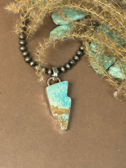 Lightning Bolt Turquoise Pendant - Taylor Made Silver