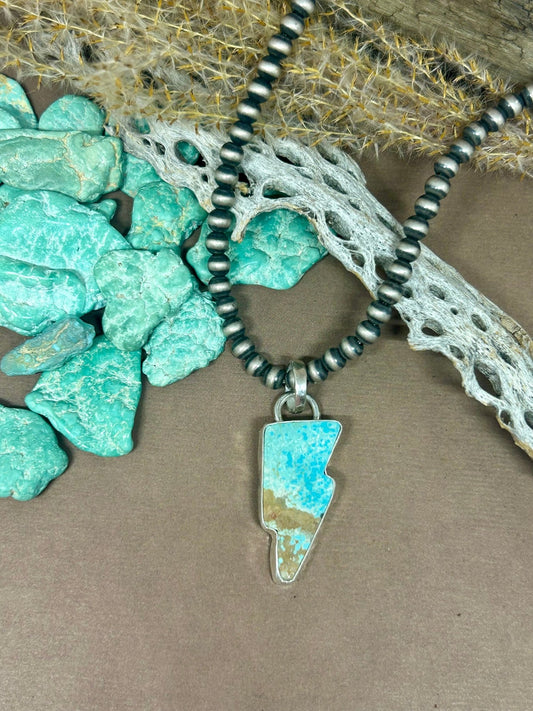 Lightning Bolt Turquoise Pendant - Taylor Made Silver