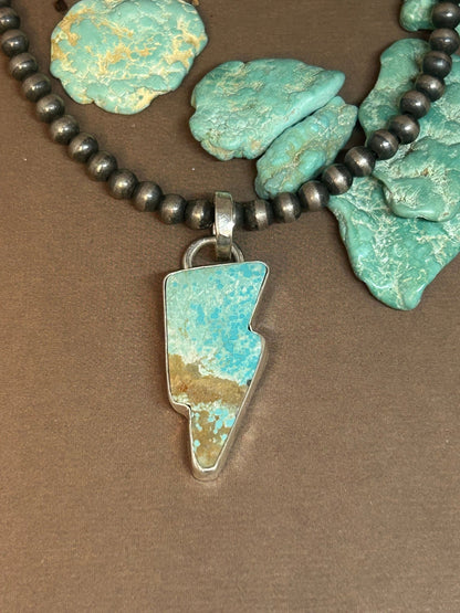Lightning Bolt Turquoise Pendant - Taylor Made Silver