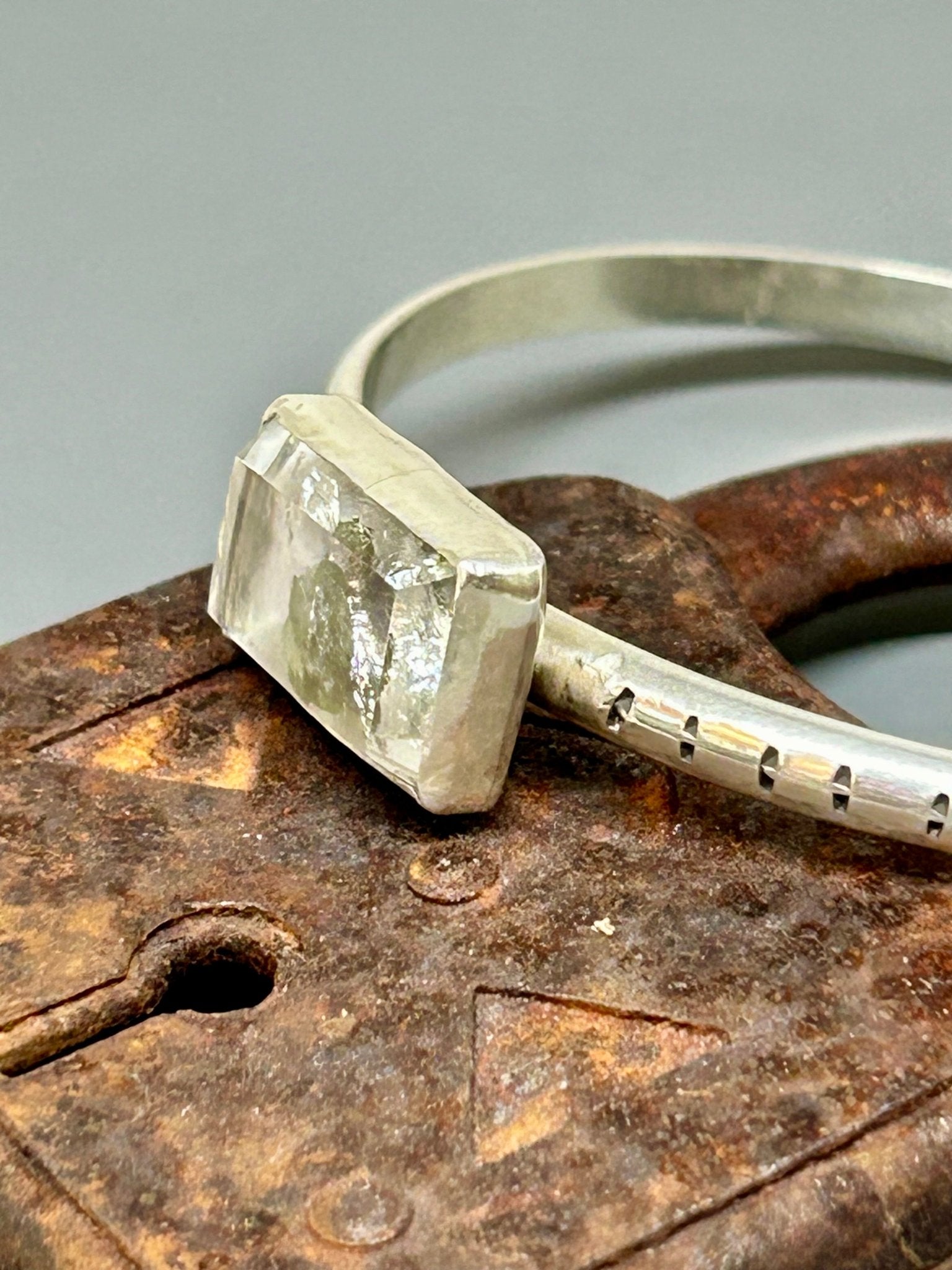 Marcasite In Quartz Sterling Silver Cuff Bracelet - Taylor Made Silver