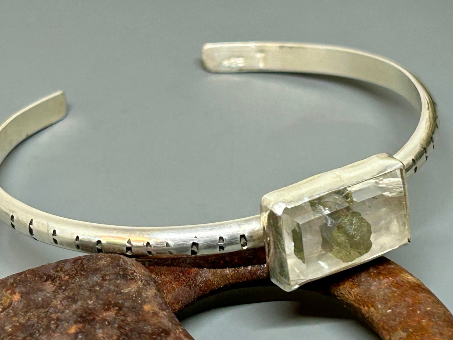 Marcasite In Quartz Sterling Silver Cuff Bracelet - Taylor Made Silver