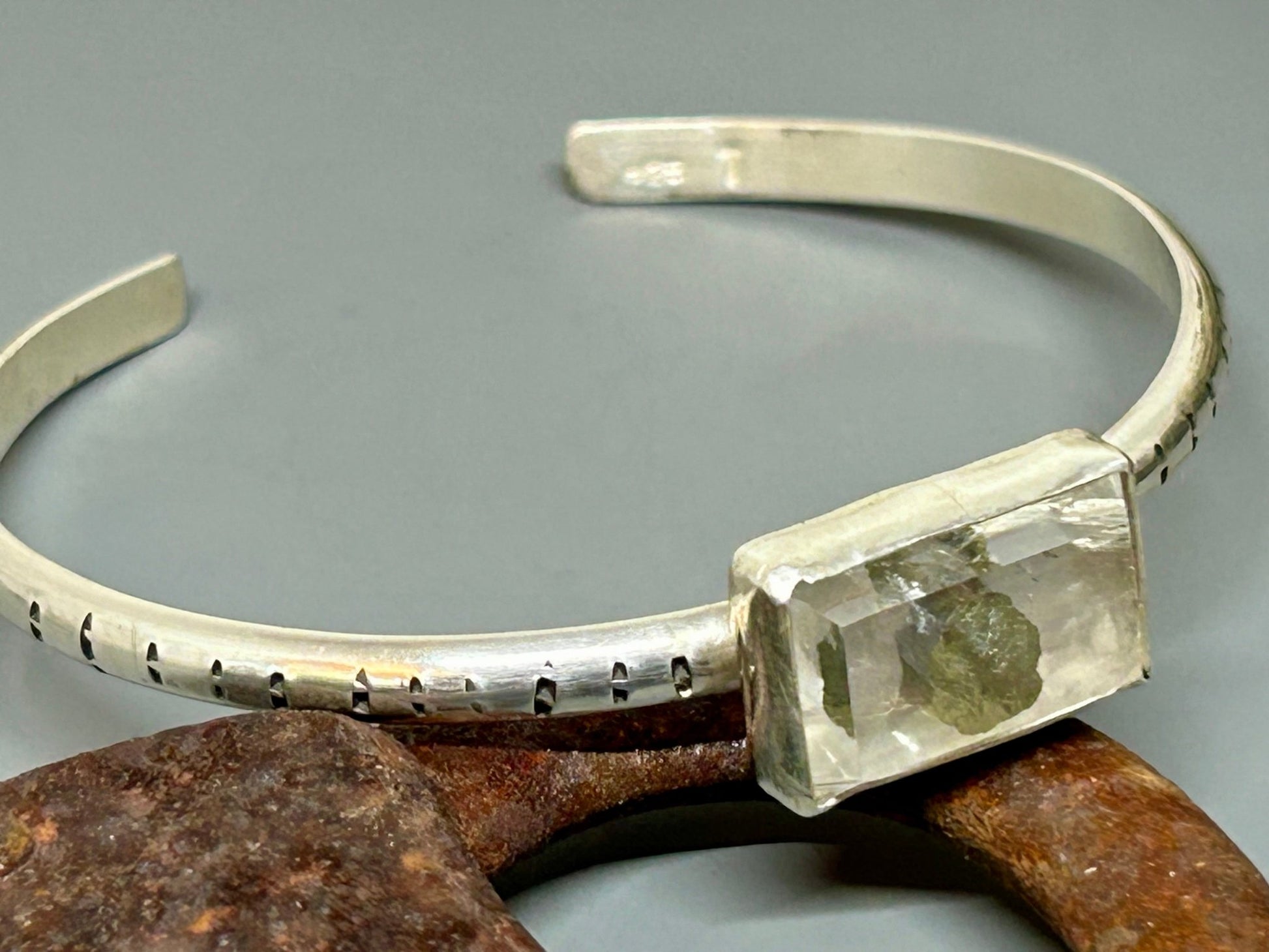 Marcasite In Quartz Sterling Silver Cuff Bracelet - Taylor Made Silver