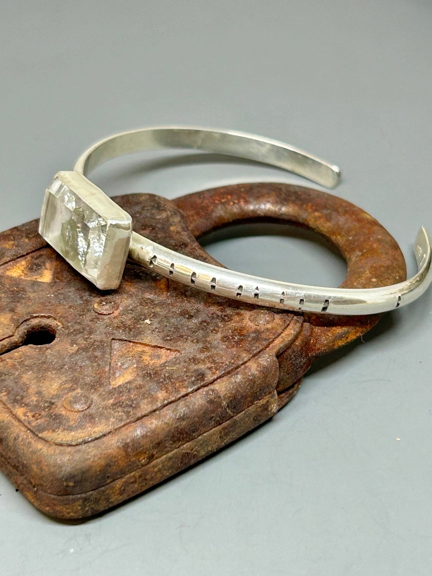 Marcasite In Quartz Sterling Silver Cuff Bracelet - Taylor Made Silver