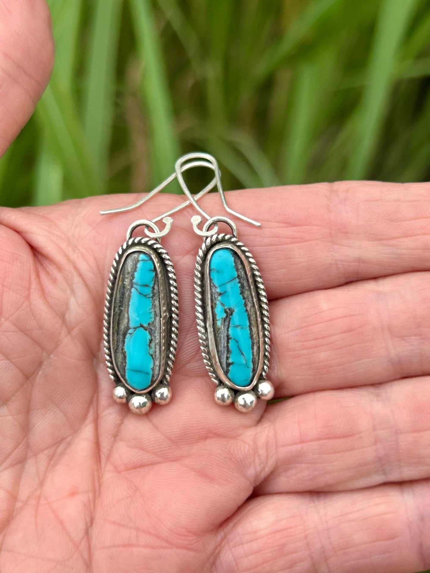 Moon River Turquoise Dangle Earrings - Taylor Made Silver