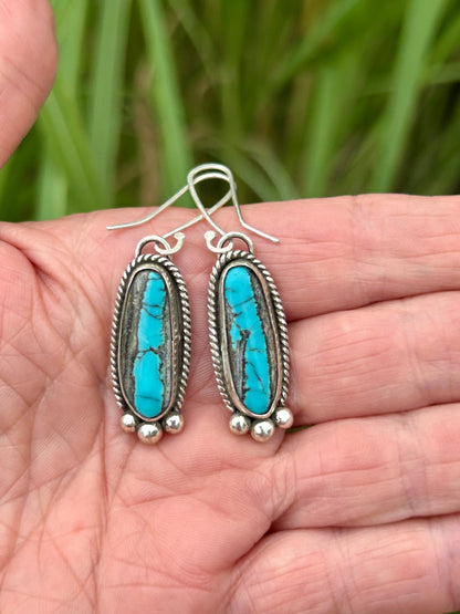 Moon River Turquoise Dangle Earrings - Taylor Made Silver