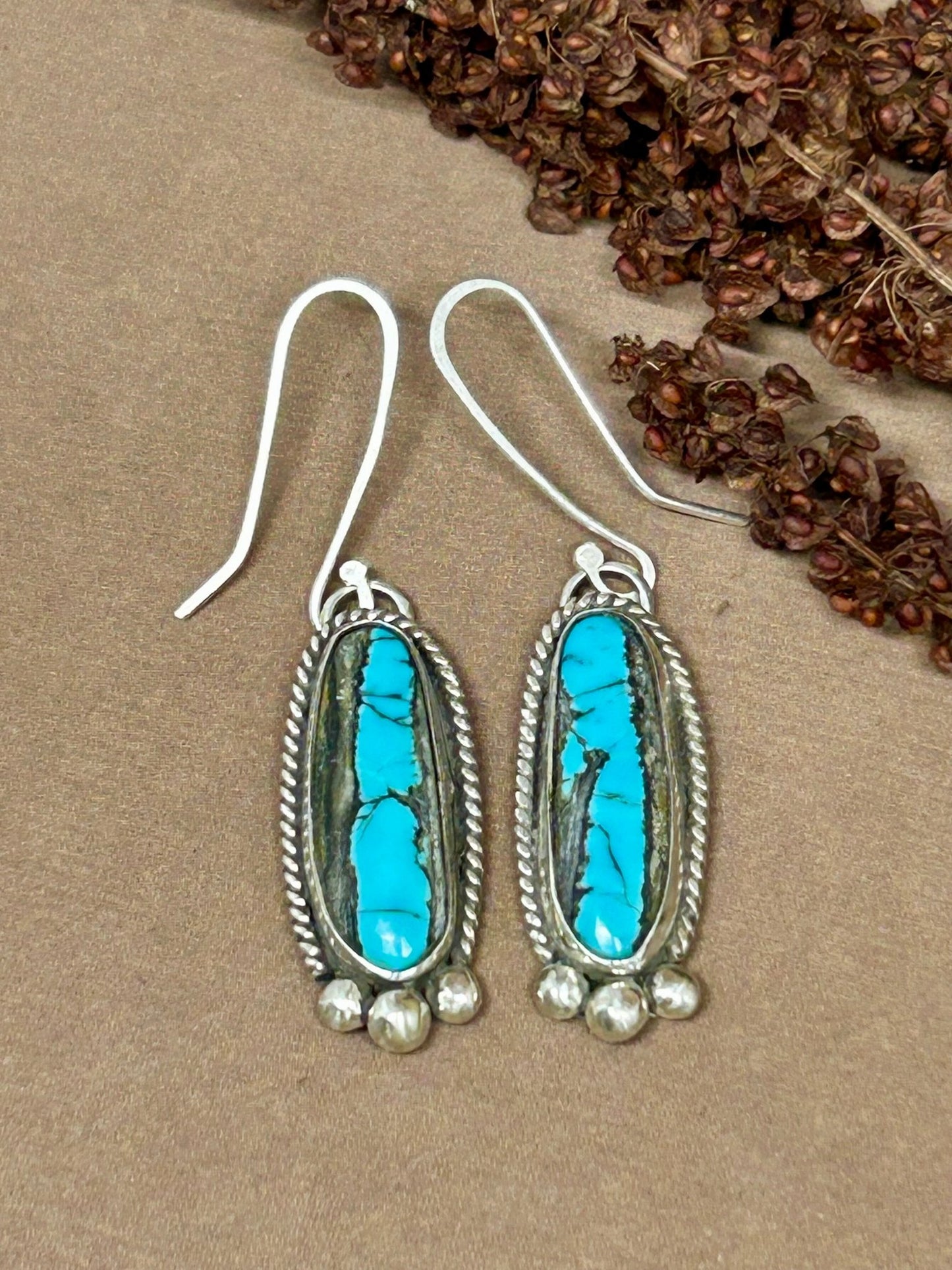 Moon River Turquoise Dangle Earrings - Taylor Made Silver