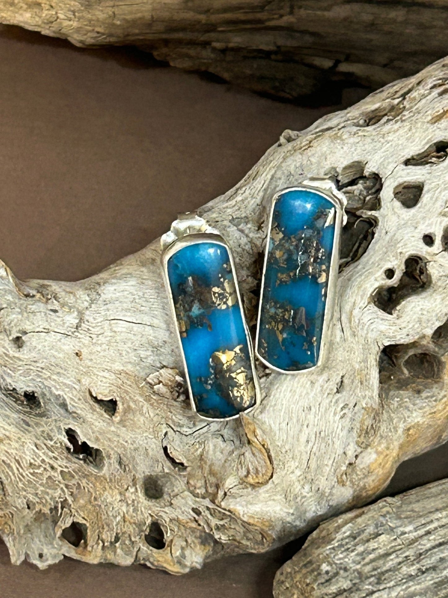 Persian Turquoise Sterling Silver Earrings - Taylor Made Silver