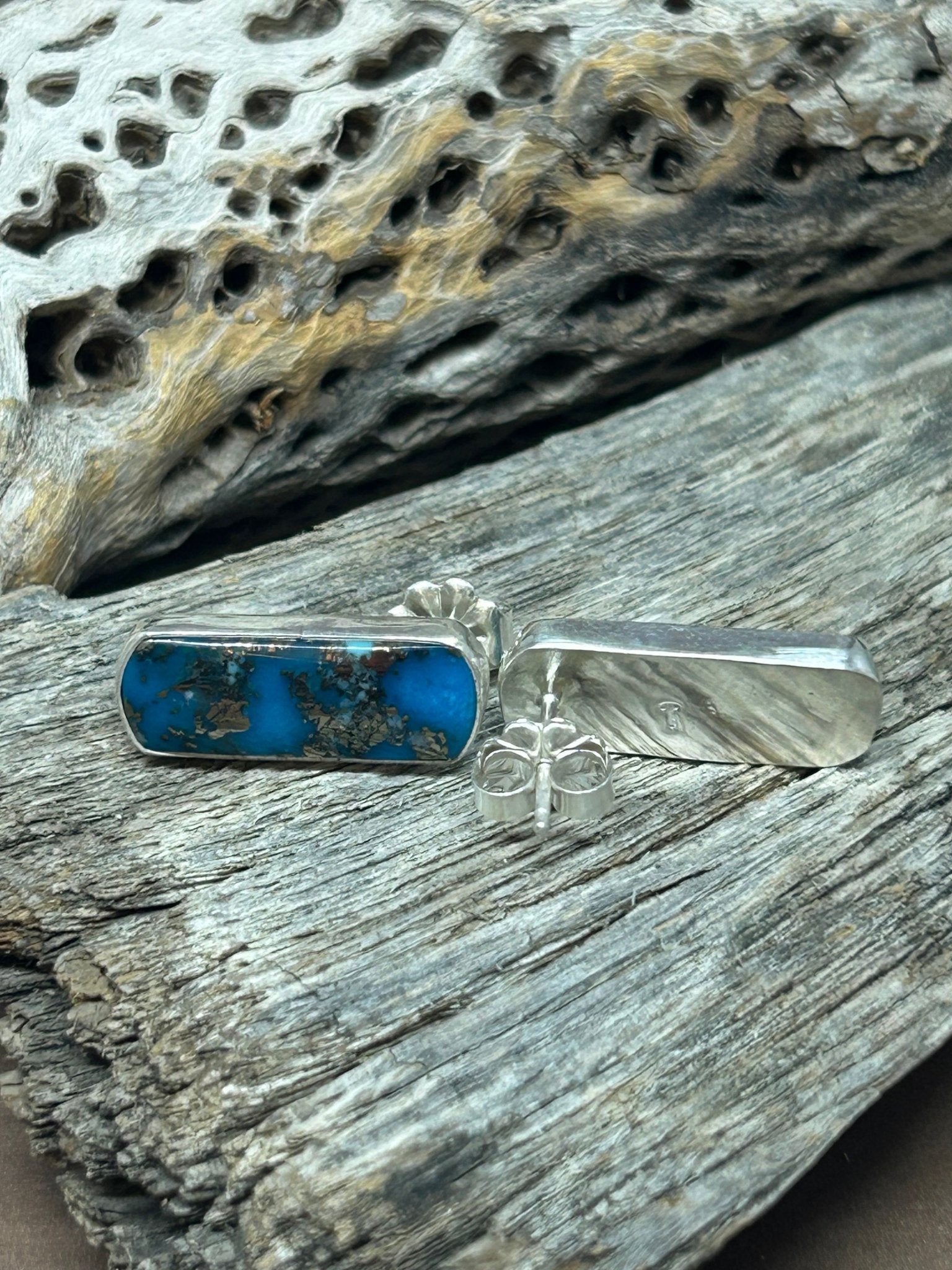 Persian Turquoise Sterling Silver Earrings - Taylor Made Silver