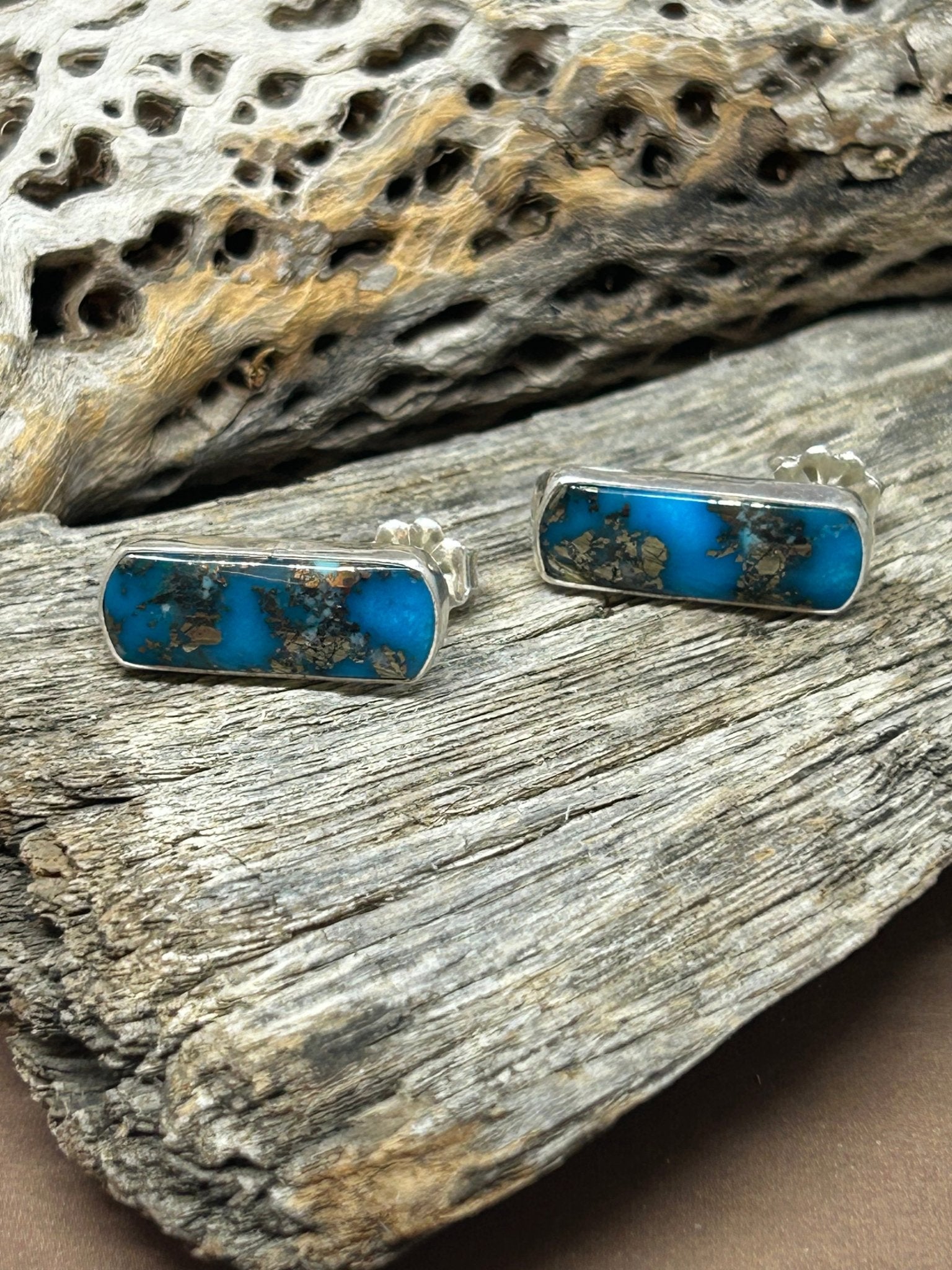 Persian Turquoise Sterling Silver Earrings - Taylor Made Silver
