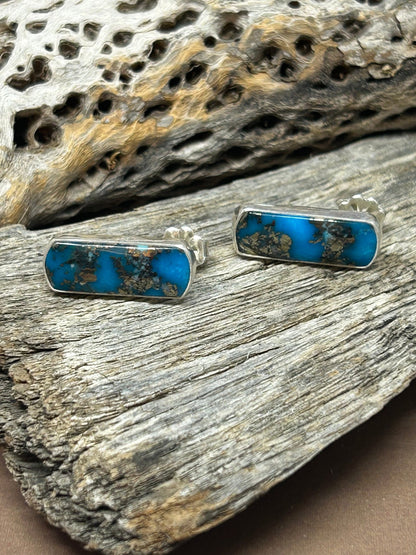 Persian Turquoise Sterling Silver Earrings - Taylor Made Silver