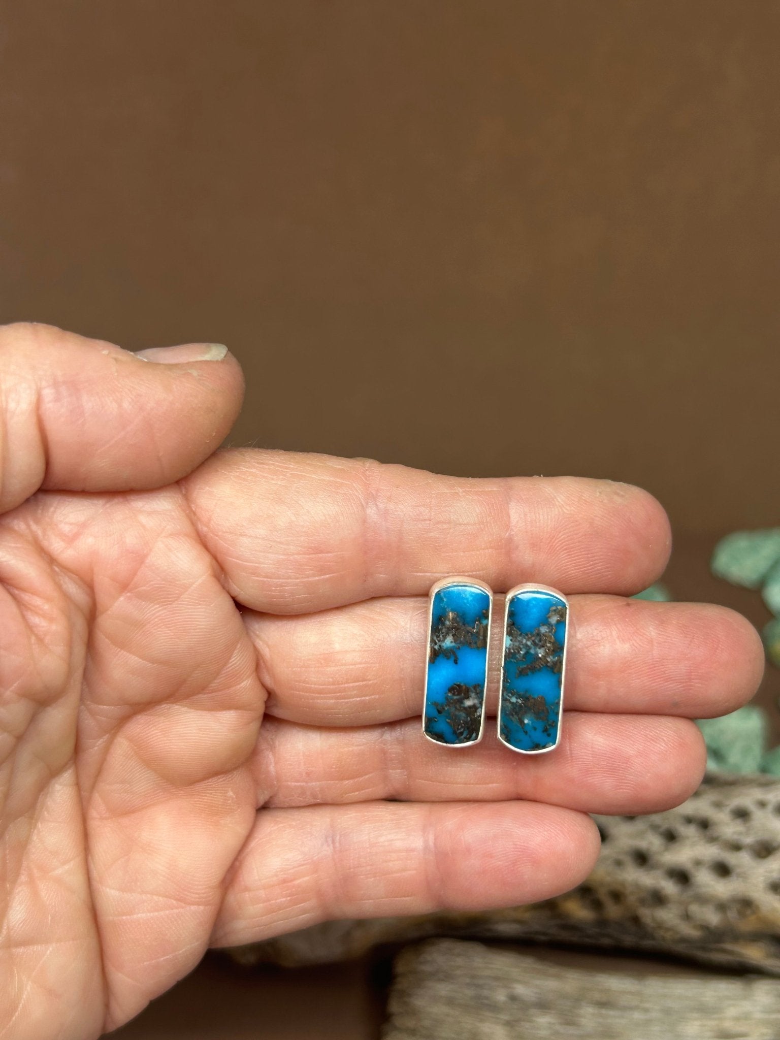 Persian Turquoise Sterling Silver Earrings - Taylor Made Silver