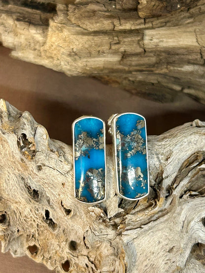 Persian Turquoise Sterling Silver Earrings - Taylor Made Silver