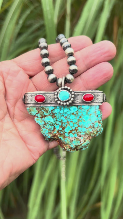 Kingman Turquoise Statement Pendant
