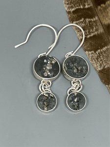 Pyrite In Slate Dangle Earrings - Taylor Made Silver