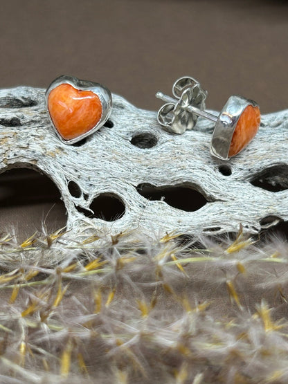 Spiny Oyster Heart Stud Earrings - Taylor Made Silver