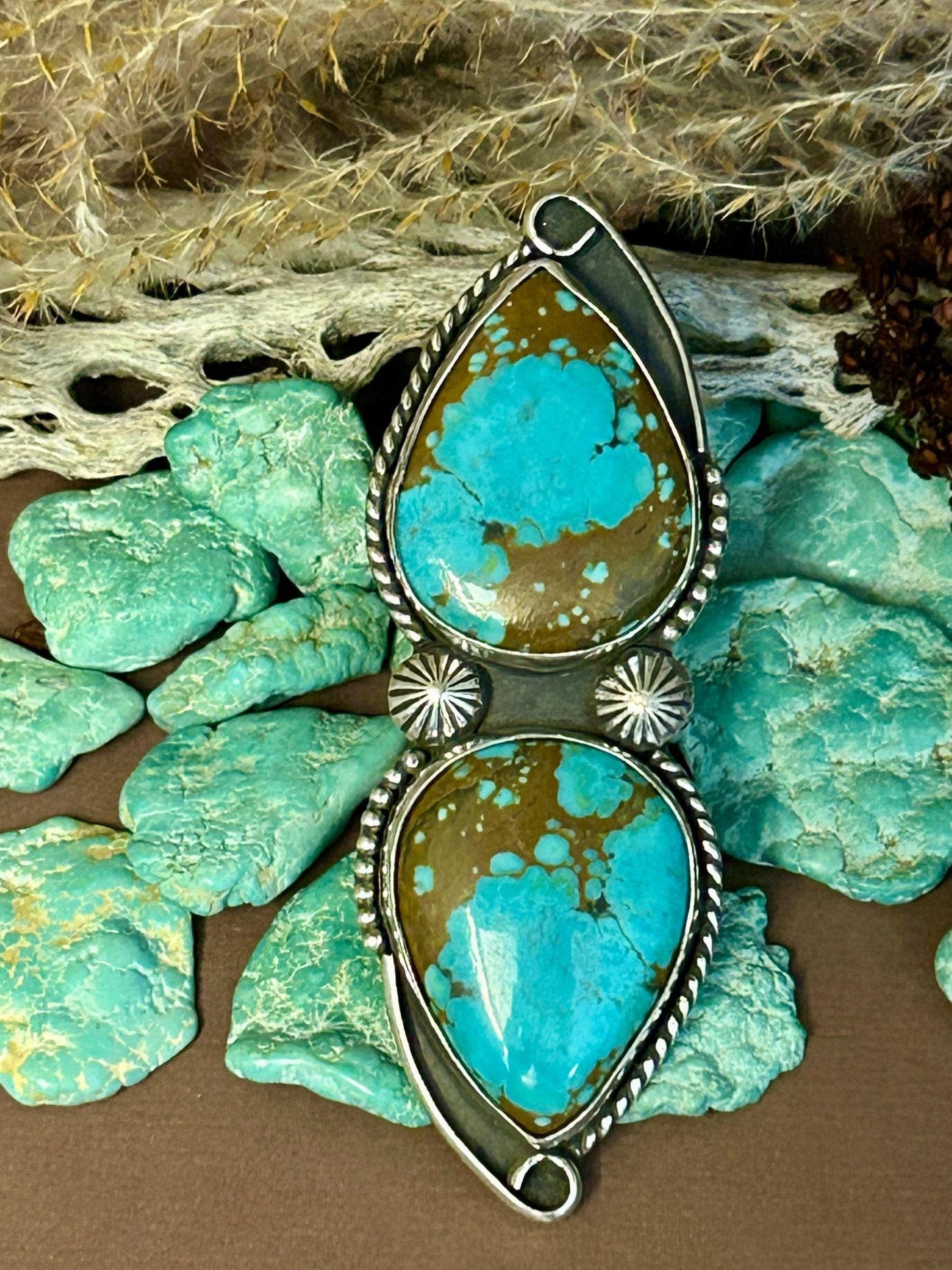 Super Nova Turquoise Sterling Silver Ring Size 8 - Taylor Made Silver