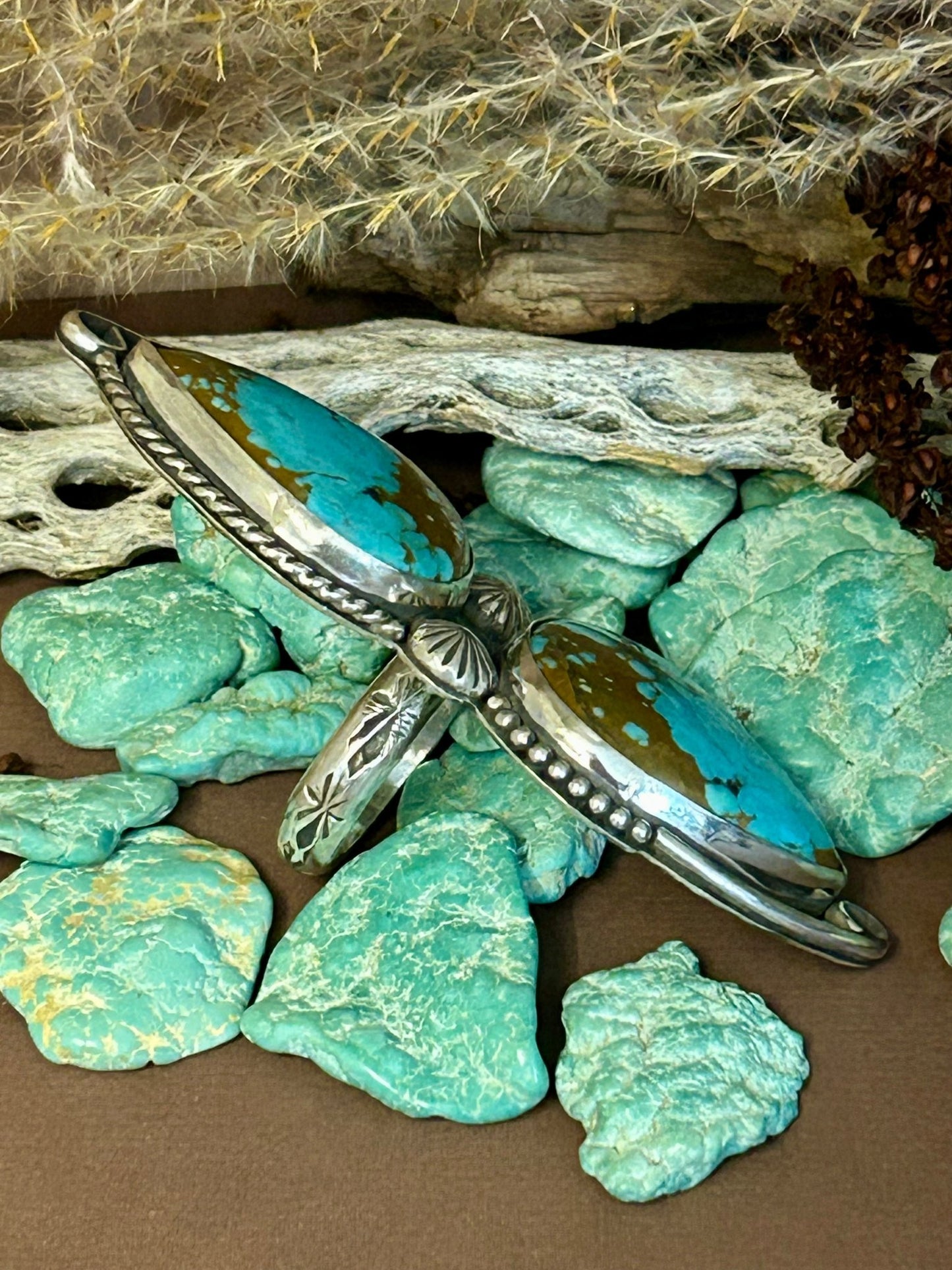 Super Nova Turquoise Sterling Silver Ring Size 8 - Taylor Made Silver