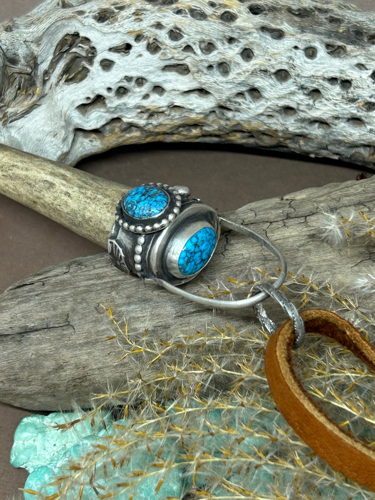 The Protection Antler Sonoran Blue Jay Turquoise Sterling Silver ...