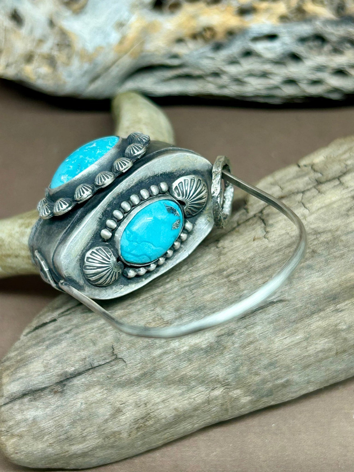 The Resilience Antler Natural Blue Diamond Turquoise Sterling Silver - Taylor Made Silver