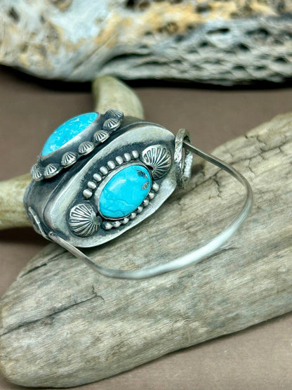 The Resilience Antler Natural Blue Diamond Turquoise Sterling Silver - Taylor Made Silver