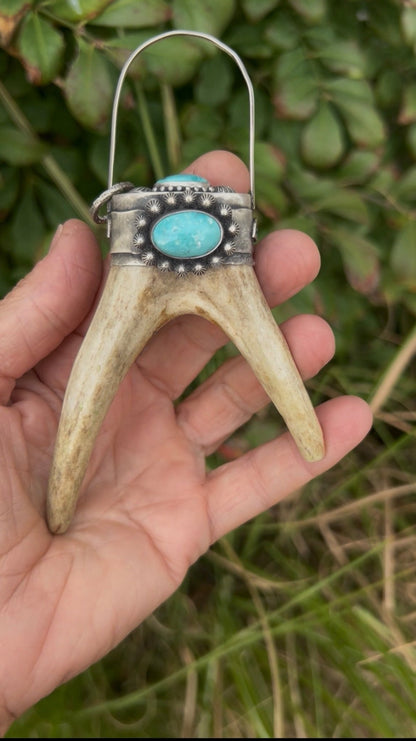 The Resilience Antler Natural Blue Diamond Turquoise Sterling Silver - Taylor Made Silver