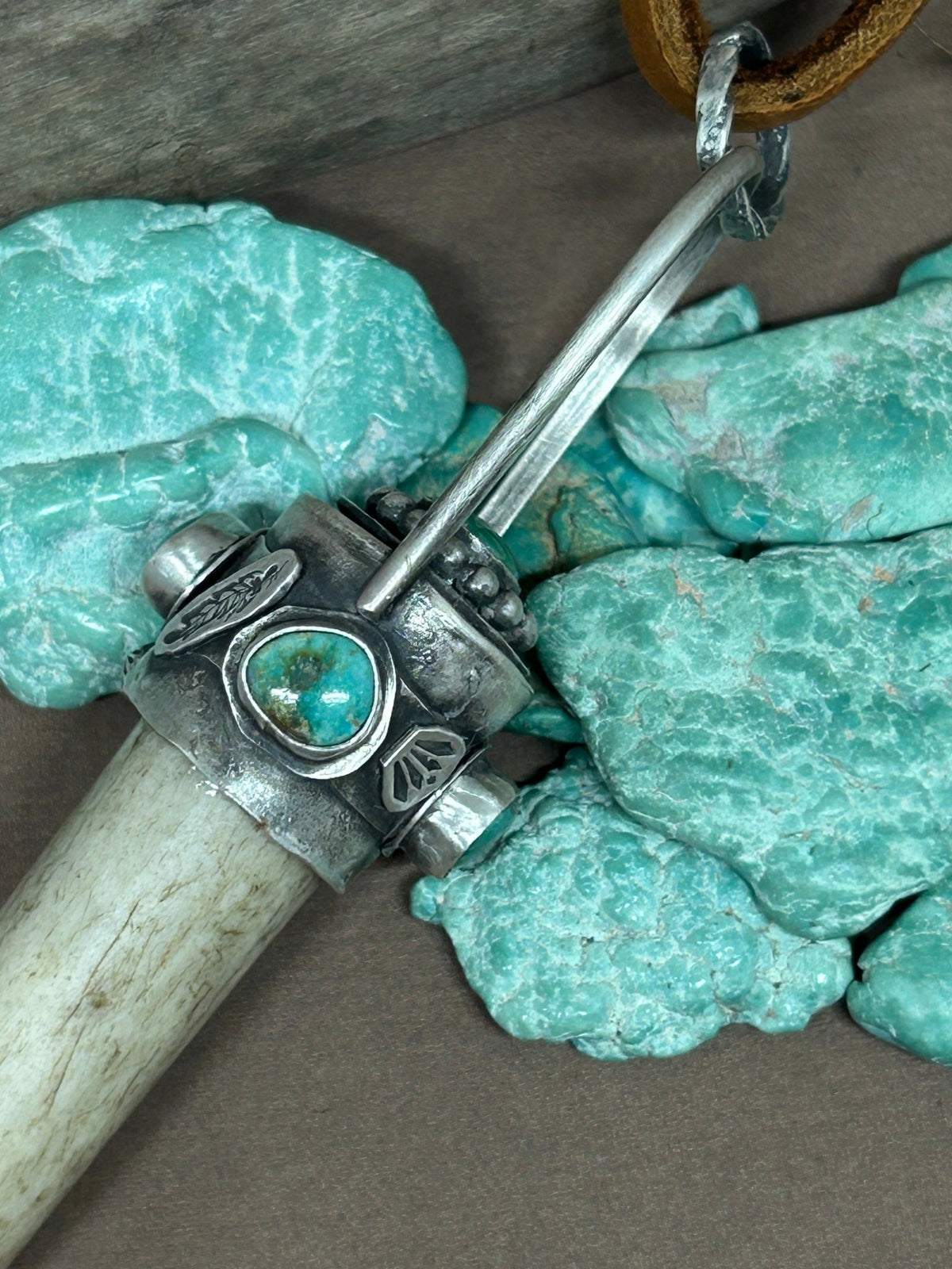 The Strength Antler Natural Royston Turquoise Sterling Silver - Taylor Made Silver