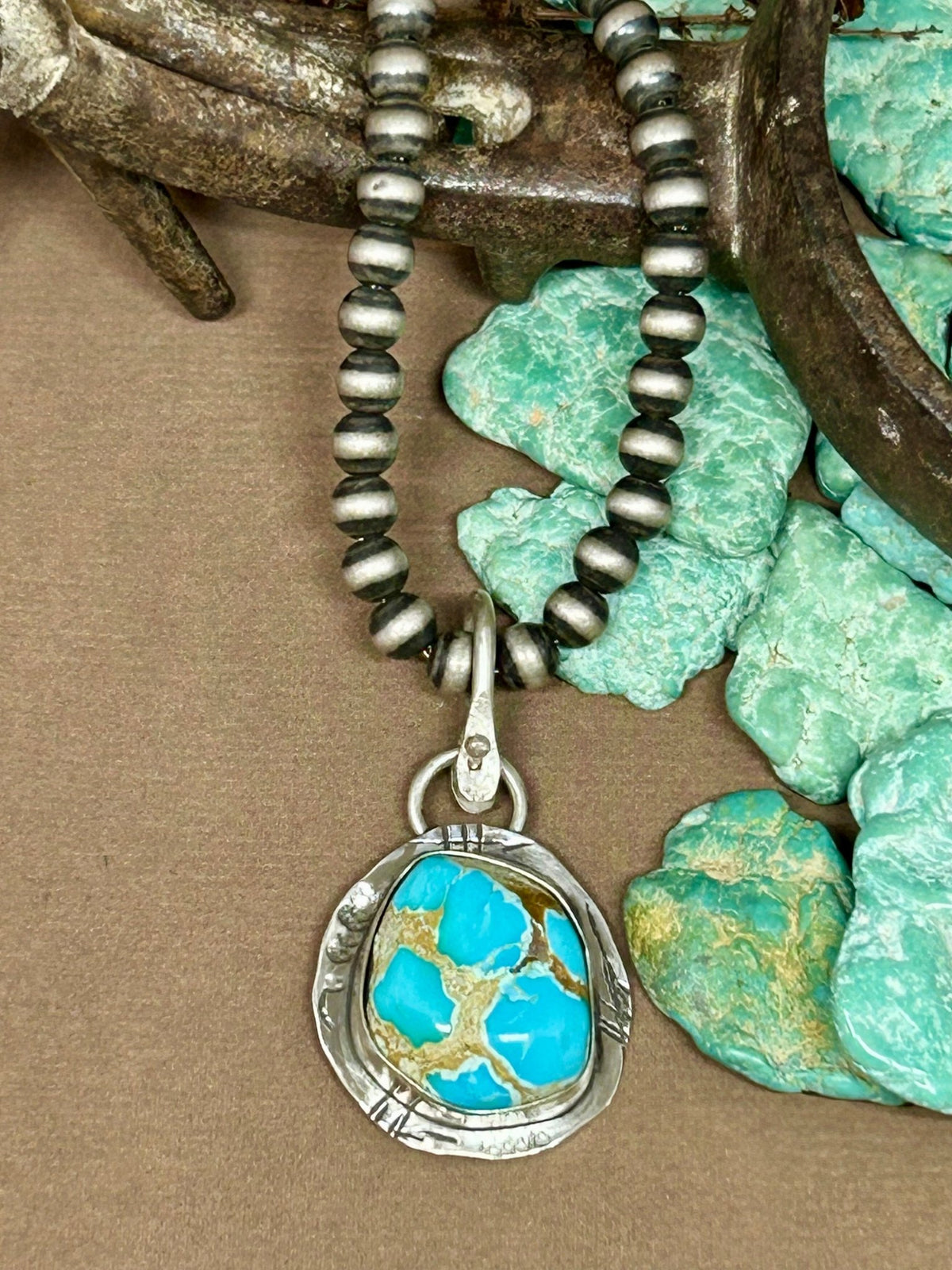 Tuff Gurlz Pendant 13 Sterling Silver Royston Turquoise - Taylor Made Silver