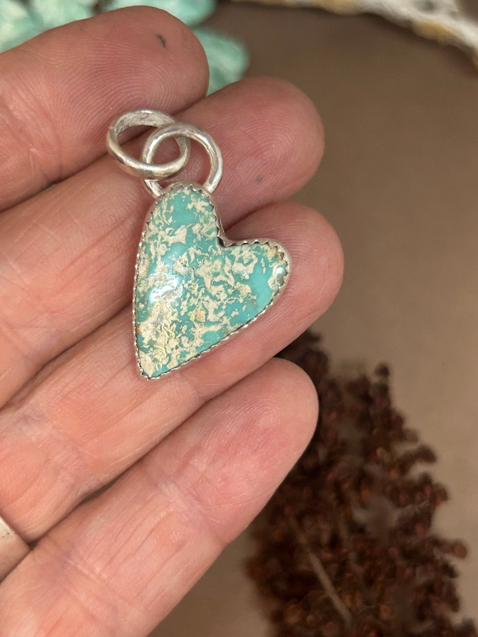 Turquoise Heart Pendant - Taylor Made Silver