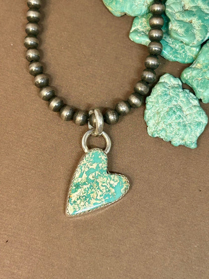 Turquoise Heart Pendant - Taylor Made Silver