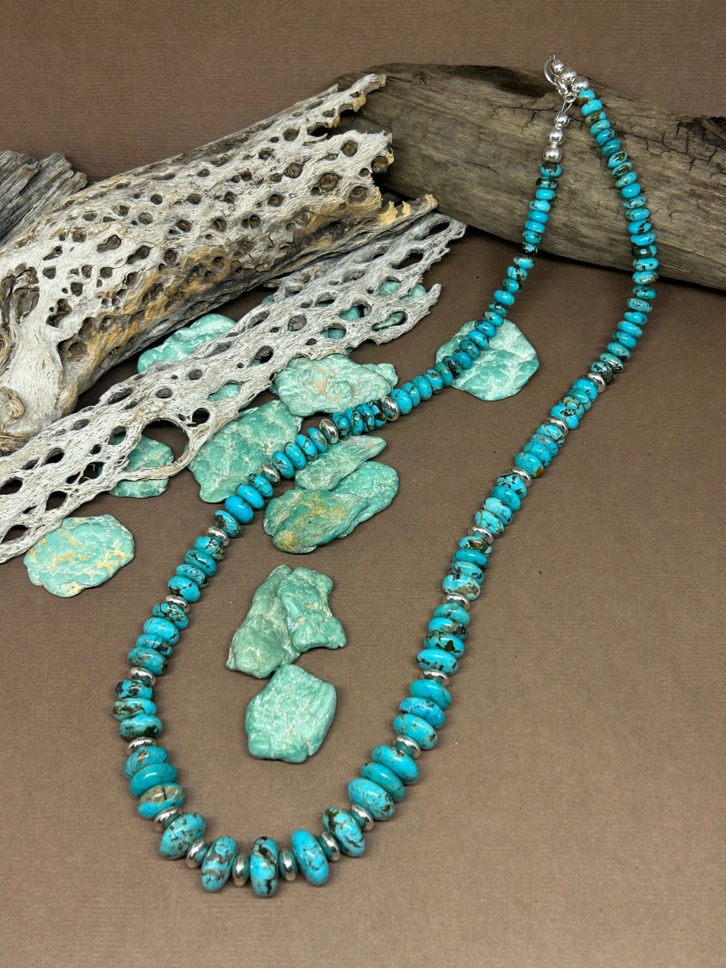 Turquoise Sterling Silver Bead Necklace - Taylor Made Silver