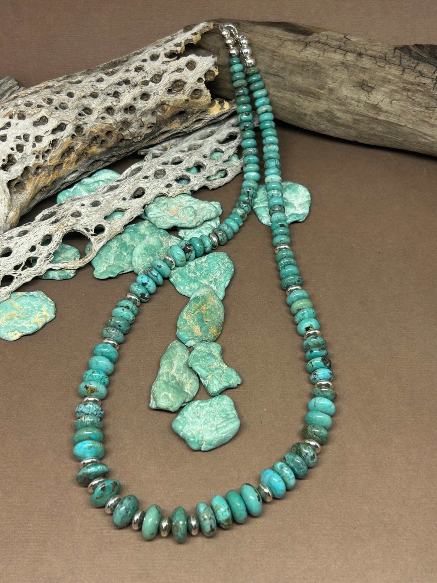Turquoise Sterling Silver Beaded Necklace - Taylor Made Silver