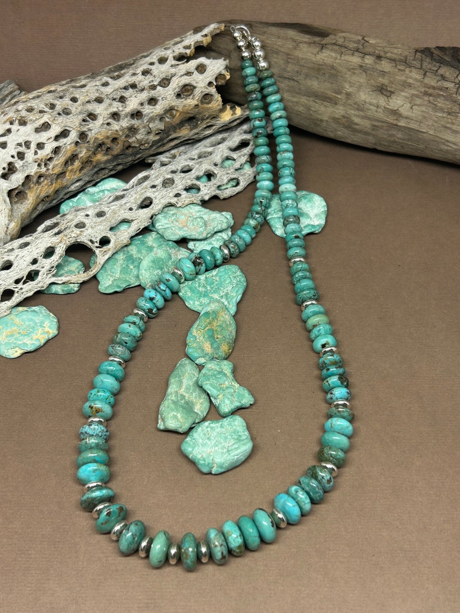 Turquoise Sterling Silver Beaded Necklace - Taylor Made Silver