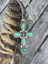 Load image into Gallery viewer, Cross Necklace Turquoise And Sterling Silver - Taylor Made Silver
