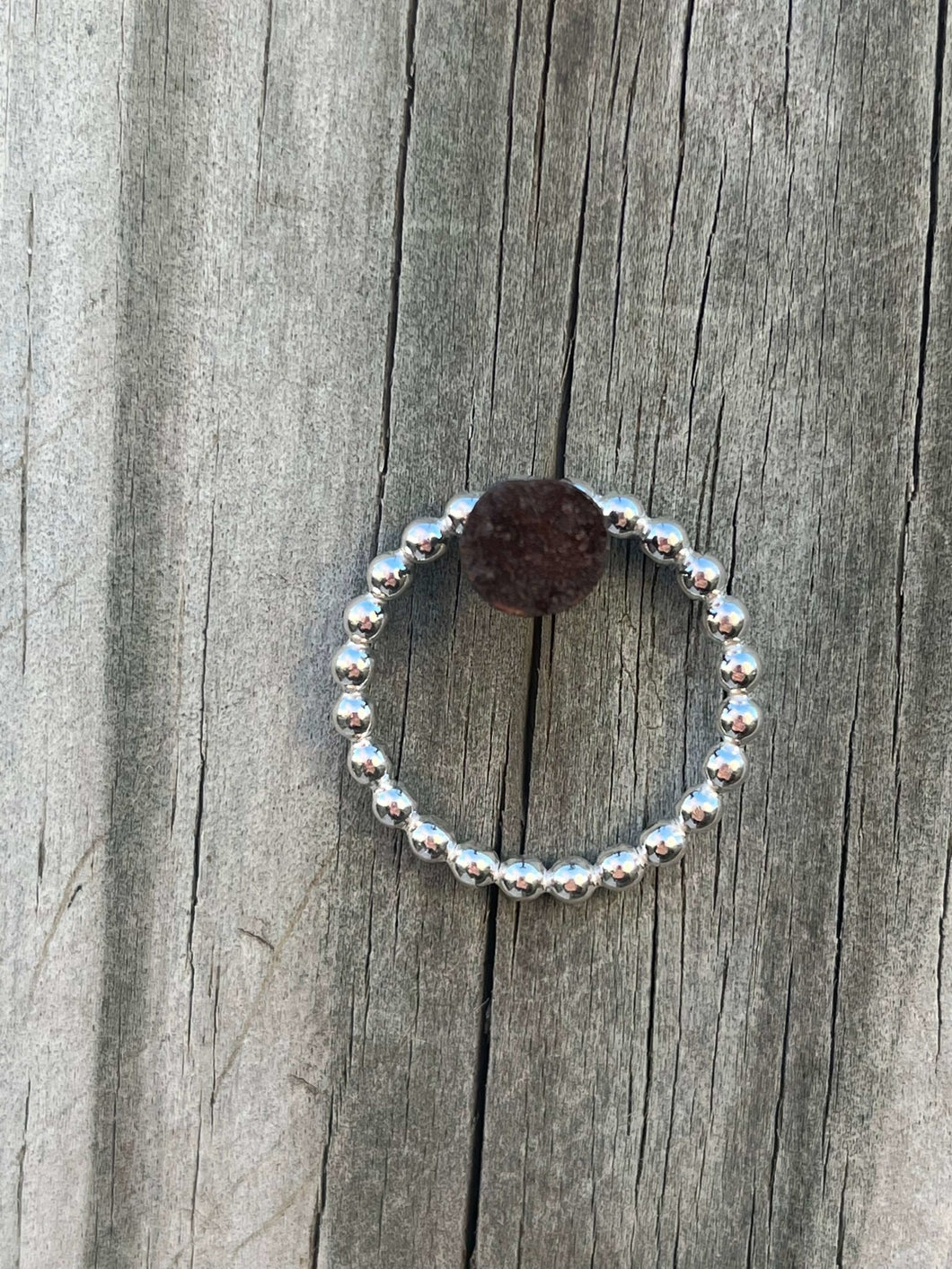 Sterling silver beaded wire ring.  Wear it alone or stack it with your favorites!