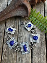 Load image into Gallery viewer, Lapis Sterling Silver Link Bracelet
